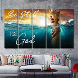 Be Still And Know That I Am God 5 Pieces B Canvas Prints Wall Art - Painting Canvas, Multi Panel
