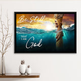 Be Still And Know That I Am God Framed Canvas Prints Wall Art - Painting Canvas, Floating Frame, Wall Decor