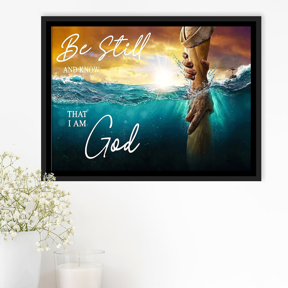 Be Still And Know That I Am God Framed Canvas Prints Wall Art - Painting Canvas, Floating Frame, Wall Decor