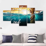Be Still And Know That I Am God 5 Pieces Canvas Prints Wall Art - Painting Canvas, Multi Panel