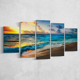 Beach 5 Pieces Canvas Prints Wall Art Decor - Painting Canvas, Mixed Canvas, Multi Panels