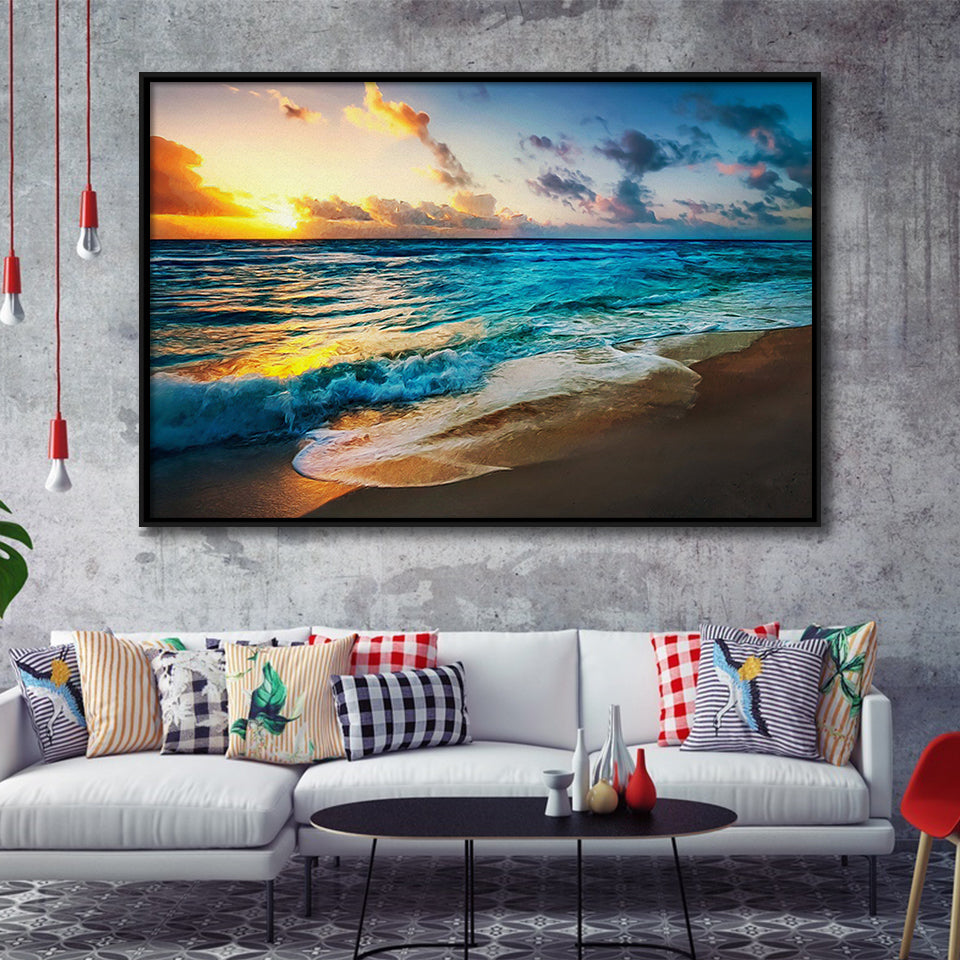 Beach Framed Canvas Prints Wall Art Decor - Painting Canvas, Framed Picture, Home Decor