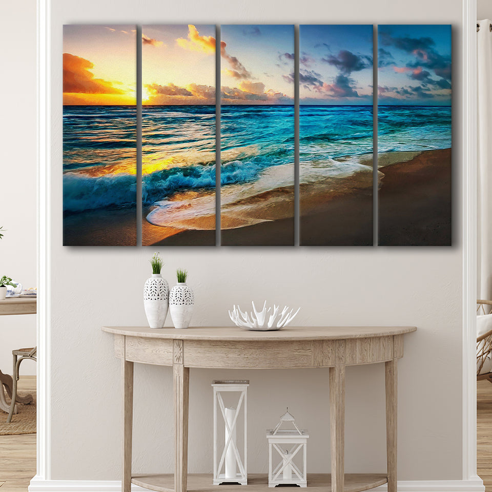 Beach 5 Piece B Canvas Prints Wall Art Decor, Multi Panels,Large Canvas, Home Decor