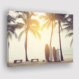 Beach Sunset Art Surfboards Canvas Prints Wall Art Decor - Paiting Canvas, Art Prints, Wall Decor, For Sale