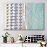 Beach With Umbrellas Painting Beach Fashion Interior Canvas Prints Wall Art Decor - Paiting Canvas, Art Prints, Wall Decor, For Sale