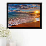Beach Sunlight Framed Canvas Prints Wall Art - Painting Canvas, Wall Decor, Canvas Art, Floating Frame