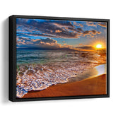 Beach Sunlight Framed Canvas Prints Wall Art - Painting Canvas, Wall Decor, Canvas Art, Floating Frame