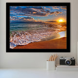 Beach Sunlight Framed Art Prints Wall Decor - Painting Prints, Wall Art, Framed Picture, Black Frame