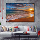Beach Sunlight Framed Canvas Prints Wall Art - Painting Canvas, Wall Decor, Canvas Art, Floating Frame