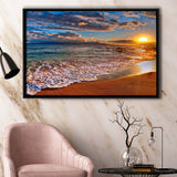 Beach Sunlight Framed Canvas Prints Wall Art - Painting Canvas, Wall Decor, Canvas Art, Floating Frame