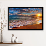 Beach Sunlight Framed Canvas Prints Wall Art - Painting Canvas, Wall Decor, Canvas Art, Floating Frame