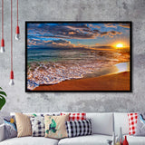 Beach Sunlight Framed Art Prints Wall Decor - Painting Prints, Wall Art, Framed Picture, Black Frame