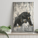 Bear Abstract Painting Black And White Canvas Prints Wall Art - Painting Canvas, Art Prints, Wall Decor