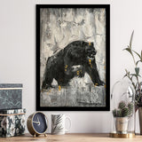 Bear Abstract Painting Black And White Framed Art Prints Wall Decor - Painting Prints, Wall Art, Framed Picture