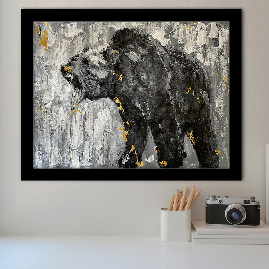 Bear Abstract Painting Framed Art Prints Wall Art Decor - Painting Prints, Framed Picture