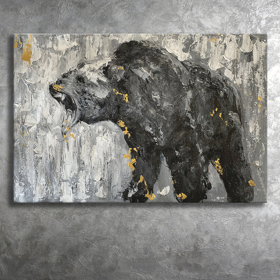 Bear Abstract Painting Canvas Prints Wall Art - Painting Canvas, Art Prints, Wall Decor