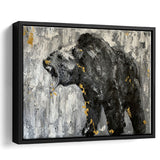 Bear Abstract Painting Framed Canvas Prints Wall Art - Painting Canvas, Floating Frame, Wall Decor