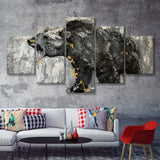 Bear Abstract Painting 5 Pieces Canvas Prints Wall Art - Painting Canvas, Multi Panel