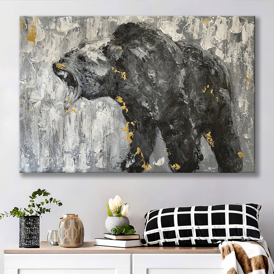 Bear Abstract Painting Canvas Prints Wall Art - Painting Canvas, Art Prints, Wall Decor
