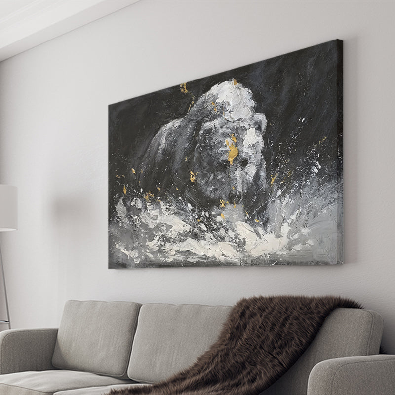 Bear Painting On Canvas Abstract Canvas Prints Wall Art - Painting Canvas, Art Prints, Wall Decor