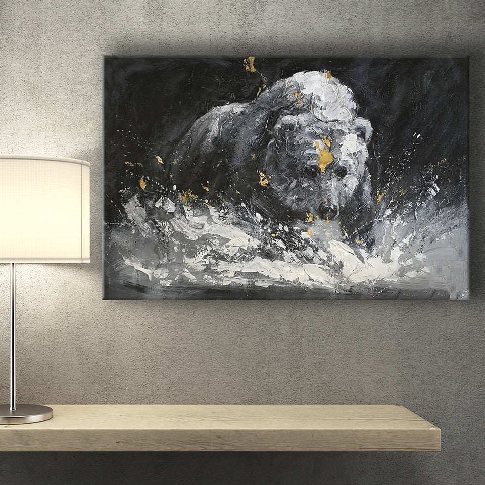 Bear Painting On Canvas Abstract Canvas Prints Wall Art - Painting Canvas, Art Prints, Wall Decor