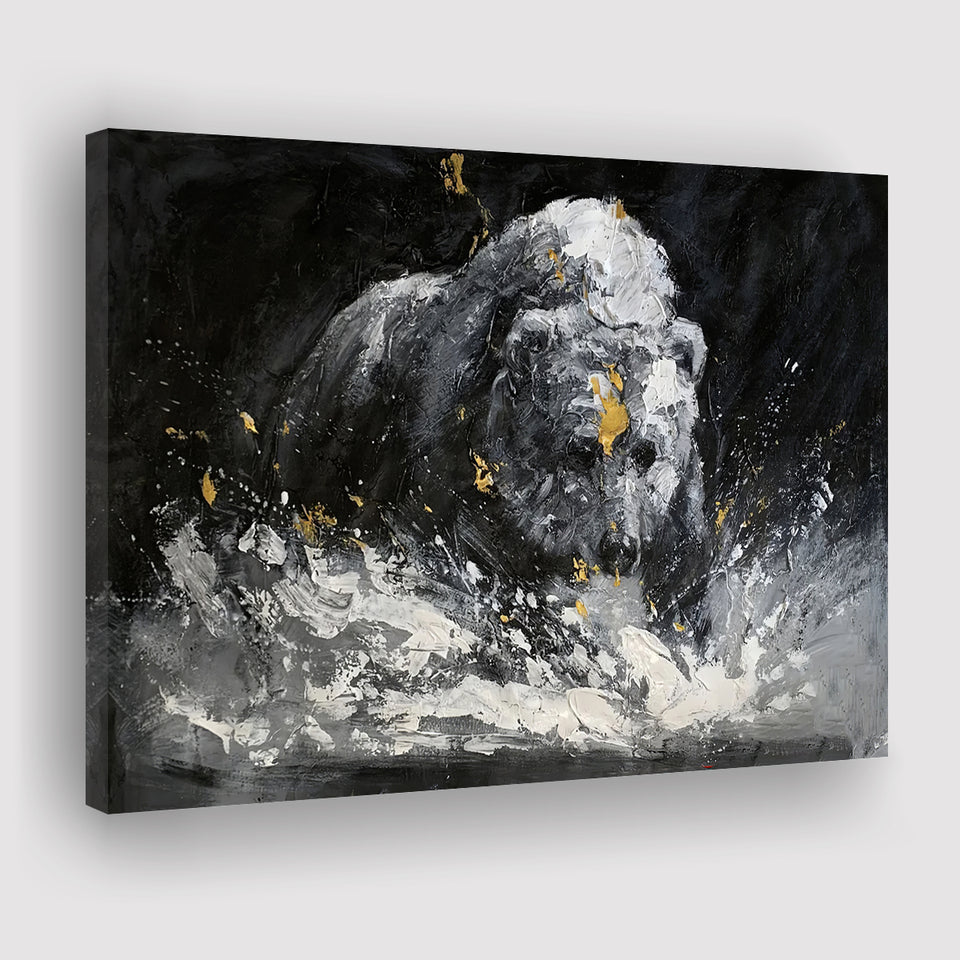 Bear Painting On Canvas Abstract Canvas Prints Wall Art - Painting Canvas, Art Prints, Wall Decor