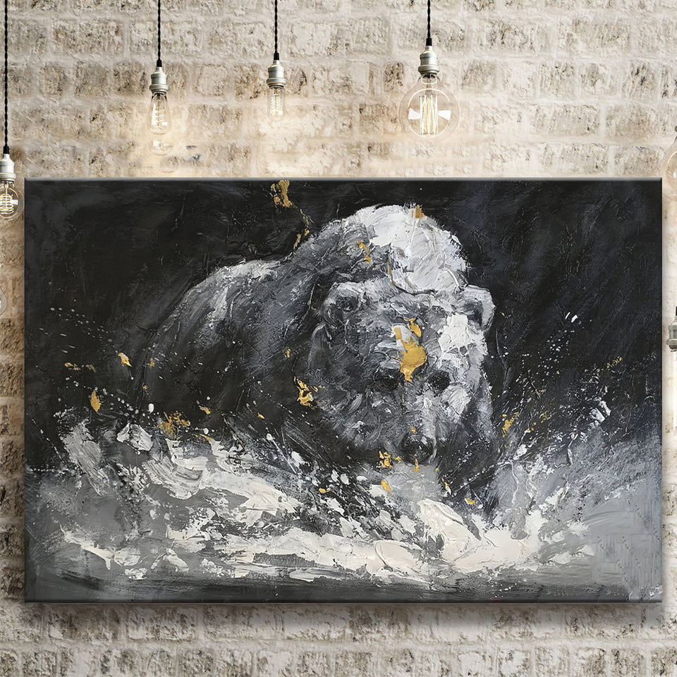 Bear Painting On Canvas Abstract Canvas Prints Wall Art - Painting Canvas, Art Prints, Wall Decor
