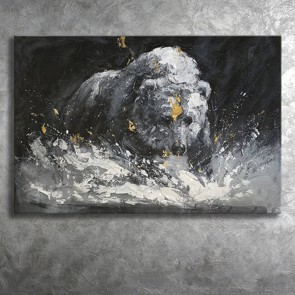 Bear Painting On Canvas Abstract Canvas Prints Wall Art - Painting Canvas, Art Prints, Wall Decor