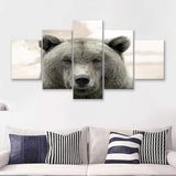 Bear Portrait 5 Pieces Canvas Prints Wall Art - Painting Canvas, Multi Panel