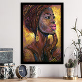 Beautiful African Woman Portrait Oil Painting Framed Art Print Wall Art Decor,Framed Picture