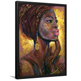 Beautiful African Woman Portrait Oil Painting Framed Art Print Wall Art Decor,Framed Picture