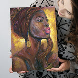 Beautiful African Woman Portrait Oil Painting Canvas Prints Wall Art Home Decor