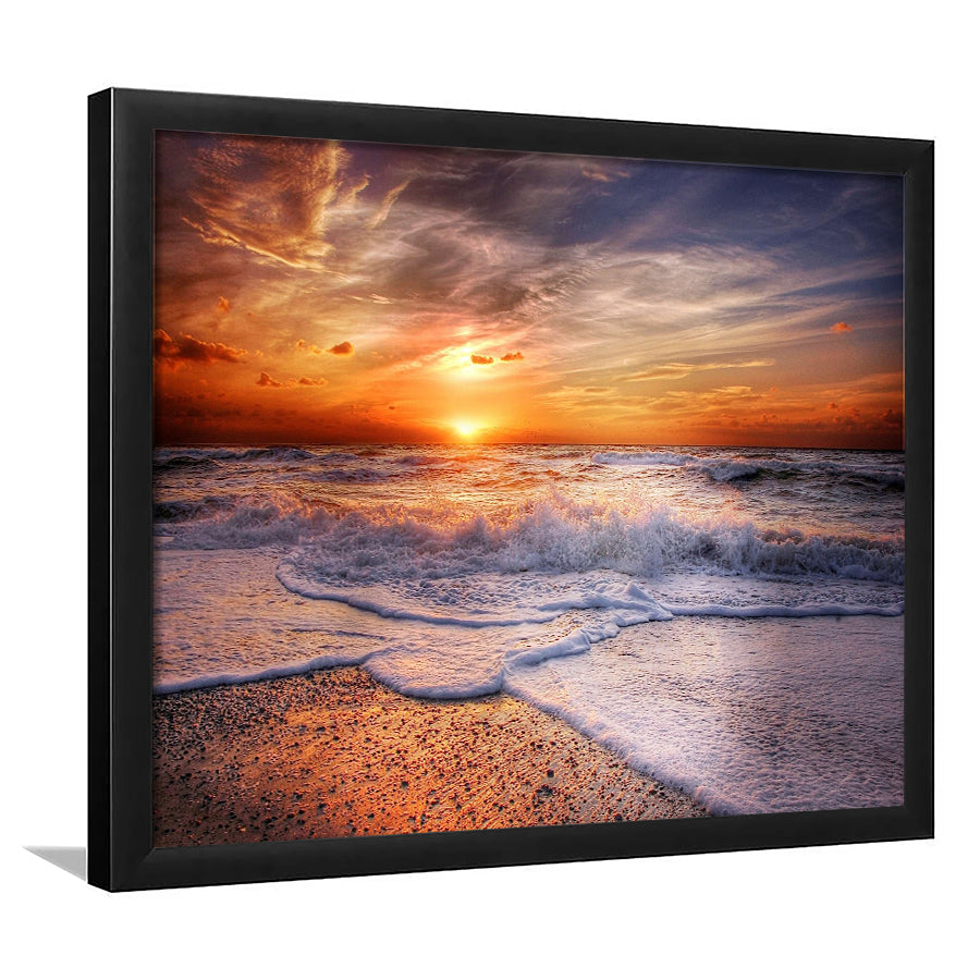 Beautiful Blue Sky Sunset Framed Art Prints - Framed Prints, Prints For Sale, Painting Prints,Wall Art Decor