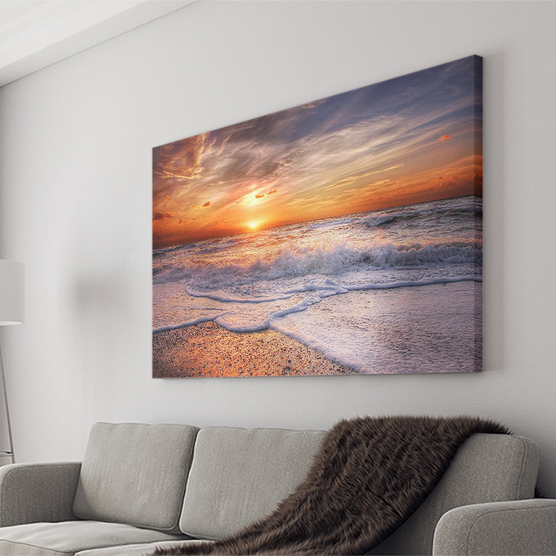 Beautiful Blue Sky Sunset Canvas Wall Art - Canvas Prints, Prints For Sale, Painting Canvas,Canvas On Sale