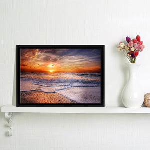 Beautiful Blue Sky Sunset Framed Canvas Wall Art - Canvas Prints, Prints For Sale, Painting Canvas,Framed Prints