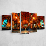 Beautiful Cathedral, Multi Panels, 5 Pieces, Canvas Prints Wall Art Home Decor