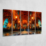 Beautiful Cathedral, Multi Panels, 5 Pieces B, Canvas Prints Wall Art Home Decor,X Large Canvas