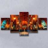 Beautiful Cathedral, Multi Panels, 5 Pieces, Canvas Prints Wall Art Home Decor