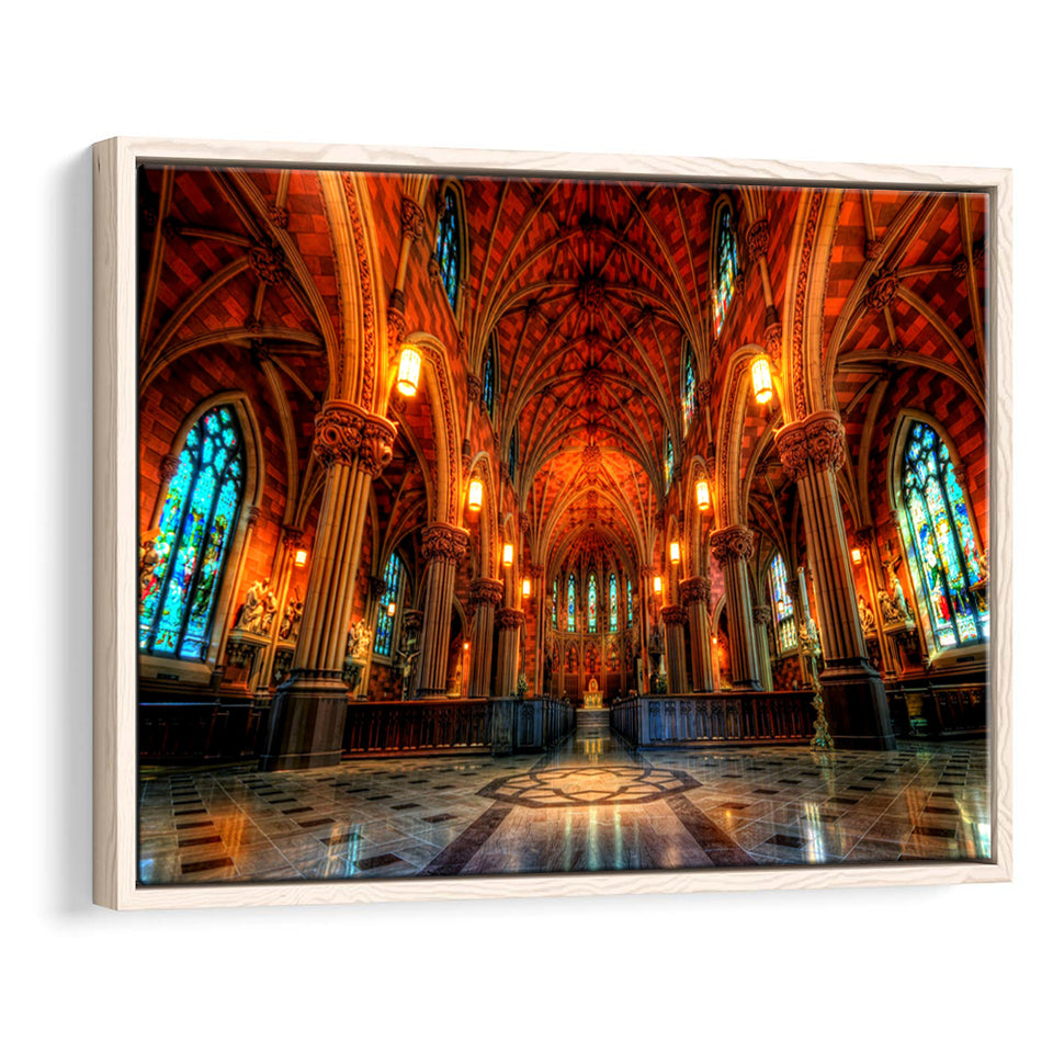 Beautiful Cathedral, Framed Canvas Prints Wall Art Home Decor,Floating Frame, Ready to Hang