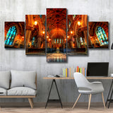 Beautiful Cathedral, Multi Panels, 5 Pieces, Canvas Prints Wall Art Home Decor