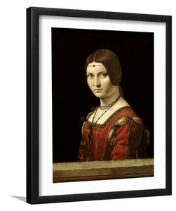 Beautiful Ferronera (Portrait Of Unknown) By Leonardo Da Vinci-Canvas Art,Art Print,Framed Art,Plexiglass cover