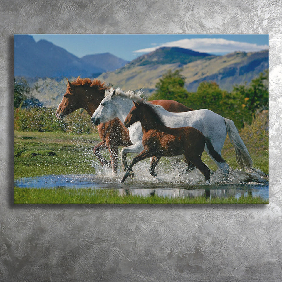Beautiful Horse In A Mountain View Canvas Prints Wall Art - Painting Canvas, Home Wall Decor, Painting Prints, For Sale