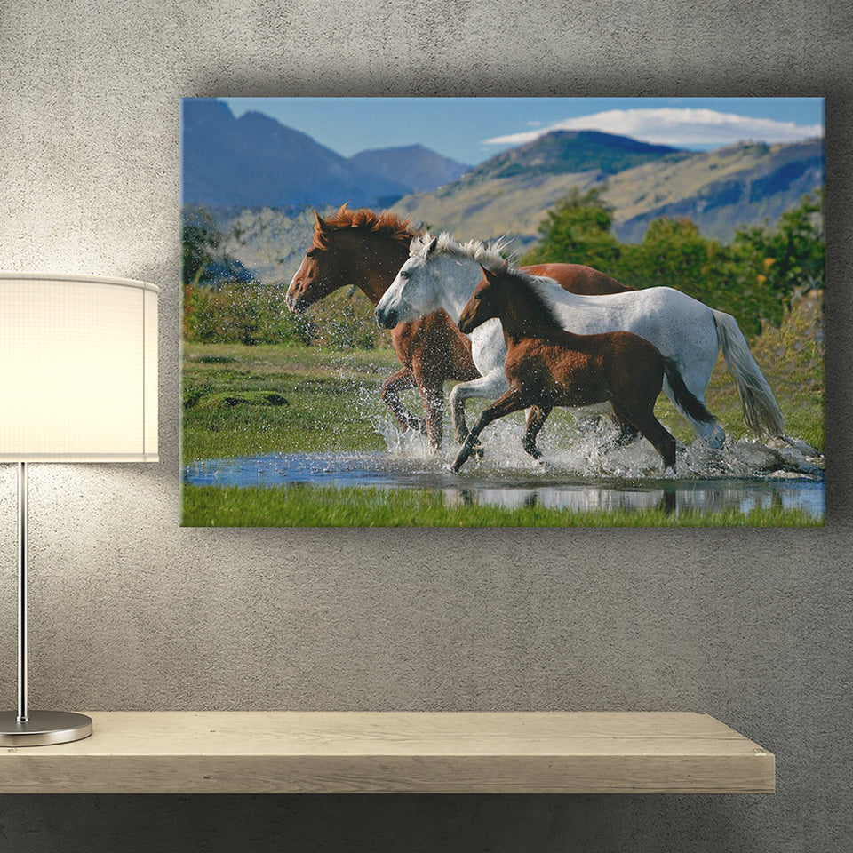 Beautiful Horse In A Mountain View Canvas Prints Wall Art - Painting Canvas, Home Wall Decor, Painting Prints, For Sale