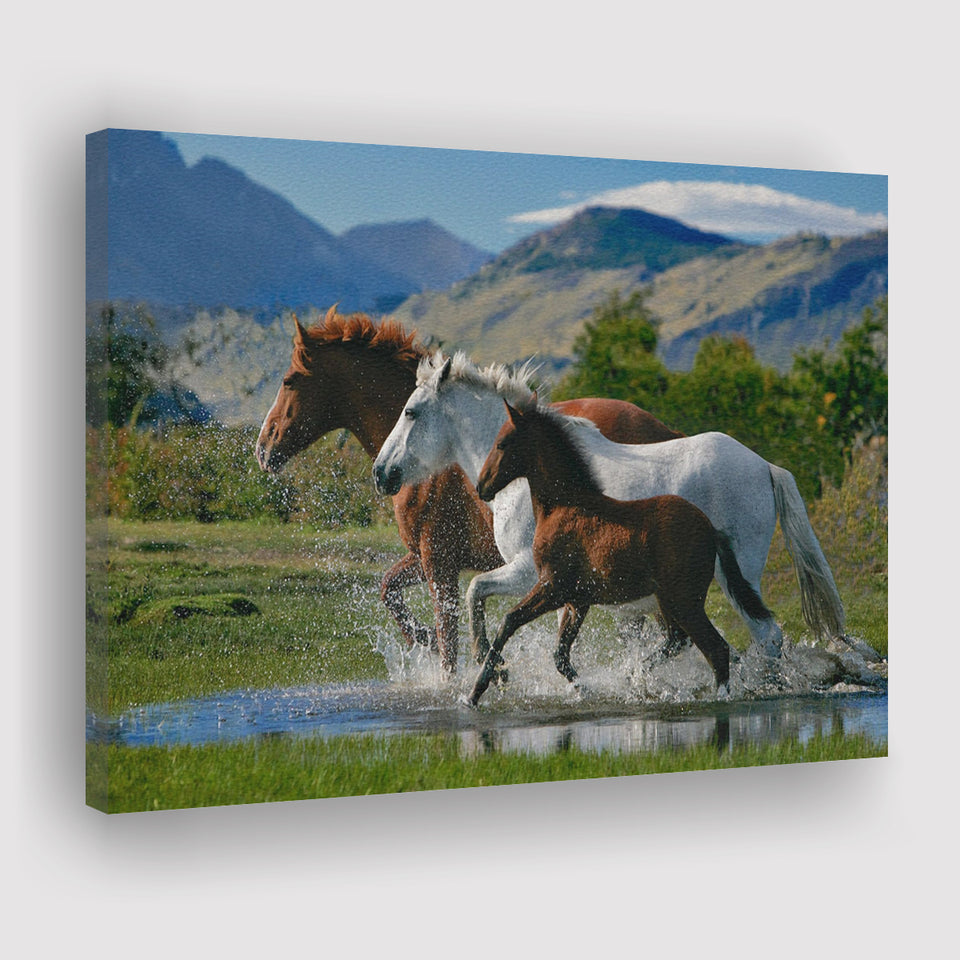 Beautiful Horse In A Mountain View Canvas Prints Wall Art - Painting Canvas, Home Wall Decor, Painting Prints, For Sale