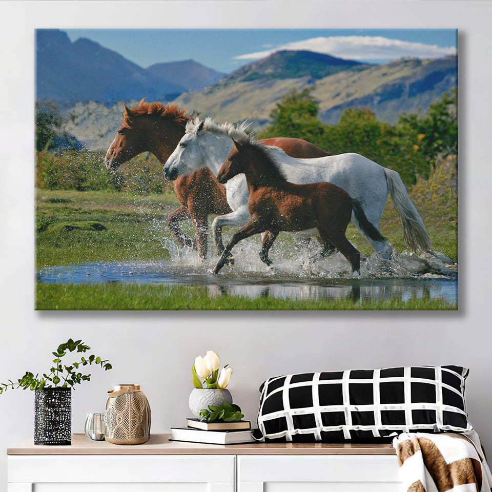 Beautiful Horse In A Mountain View Canvas Prints Wall Art - Painting Canvas, Home Wall Decor, Painting Prints, For Sale