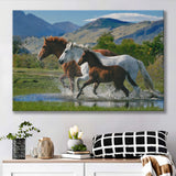 Beautiful Horse In A Mountain View Canvas Prints Wall Art - Painting Canvas, Home Wall Decor, Painting Prints, For Sale