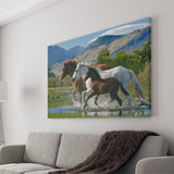 Beautiful Horse In A Mountain View Canvas Prints Wall Art - Painting Canvas, Home Wall Decor, Painting Prints, For Sale