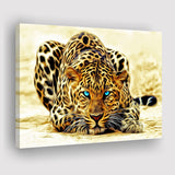 Beautiful Leopard With Blue Eyes Canvas Prints Wall Art, Home Living Room Decor, Large Canvas