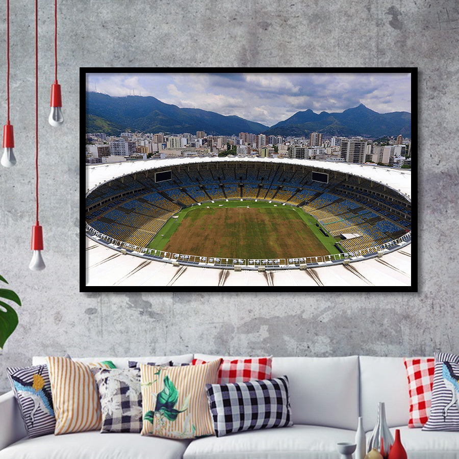 Beautiful Maracana brazil, Stadium Canvas, Sport Art, Gift for him, Framed Art Prints Wall Art Decor, Framed Picture