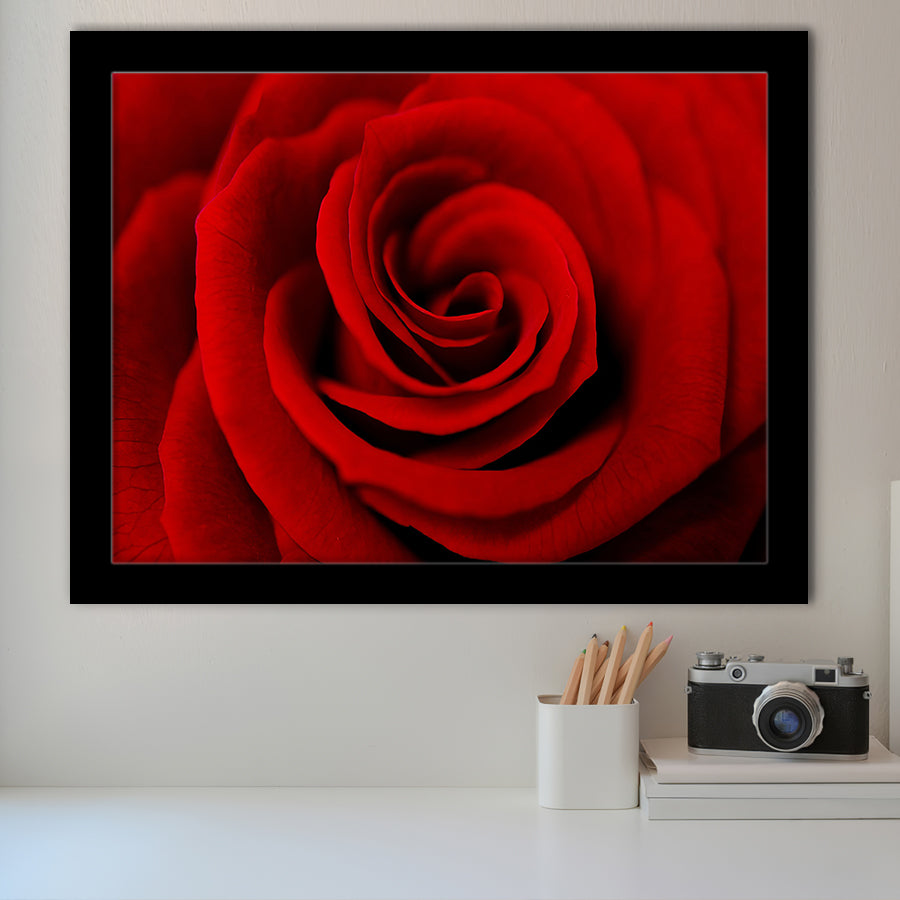 Beautiful Red Rose Framed Art Prints Wall Decor - Painting Art, Black Frame, Home Decor, Prints for Sale